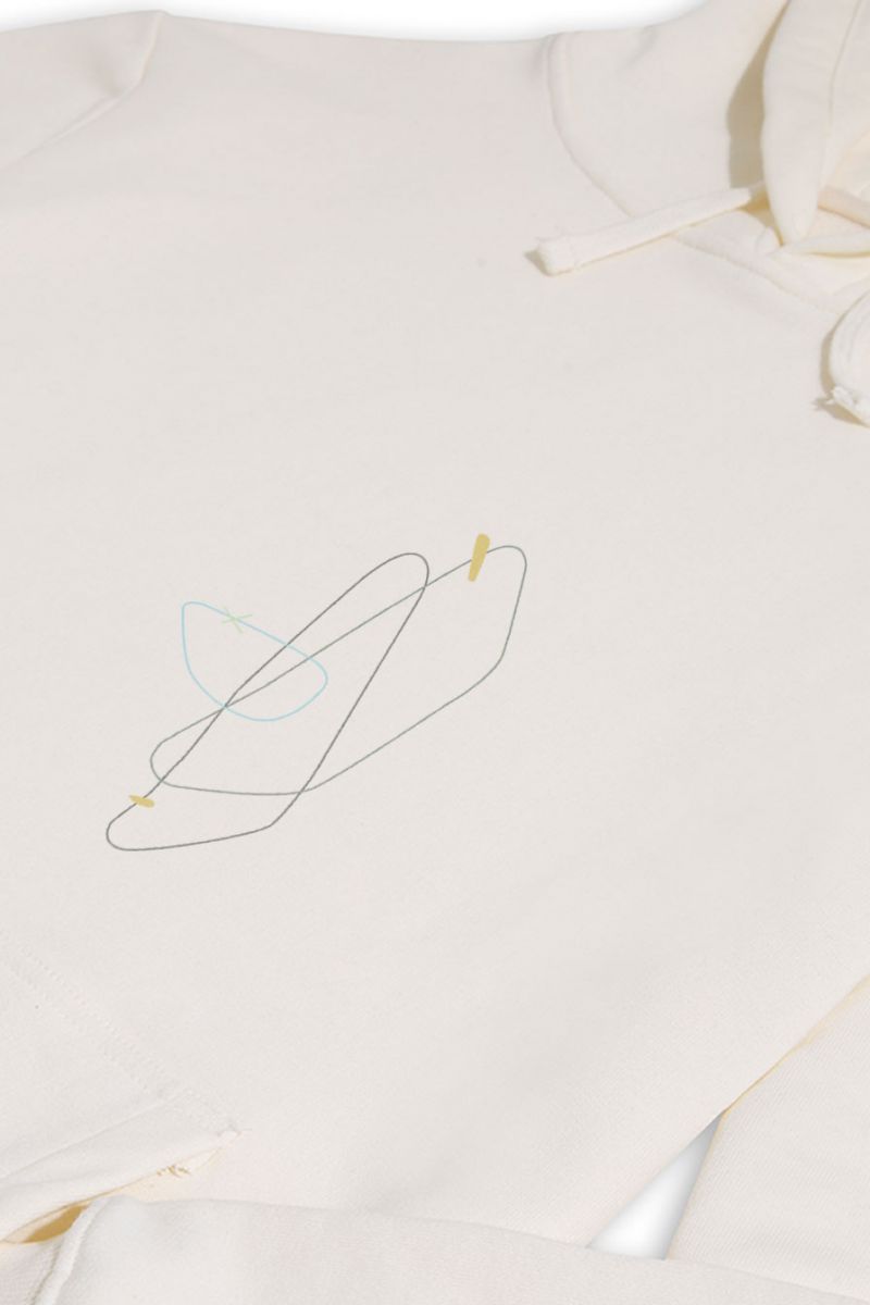 Ecru Premium Cotton Anirola Design Pullover Hoodie