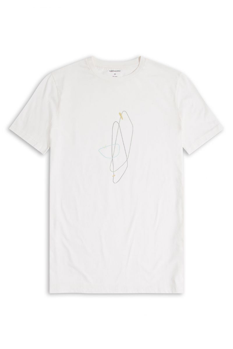 Off White Soft Fabric Anirola Design Short Sleeve Tee