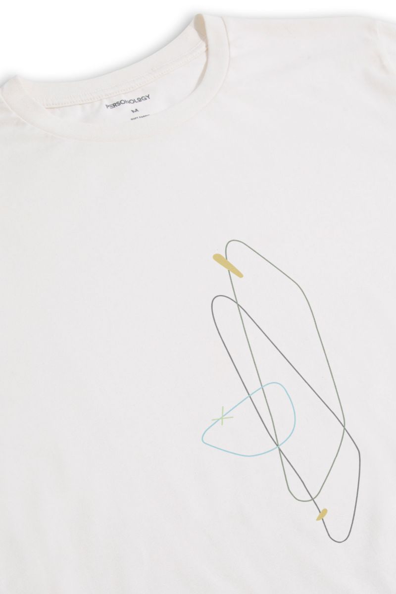 Off White Soft Fabric Anirola Design Short Sleeve Tee