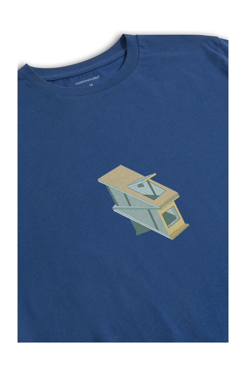 Navy Soft Fabric The Sky  Design Short Sleeve Tee