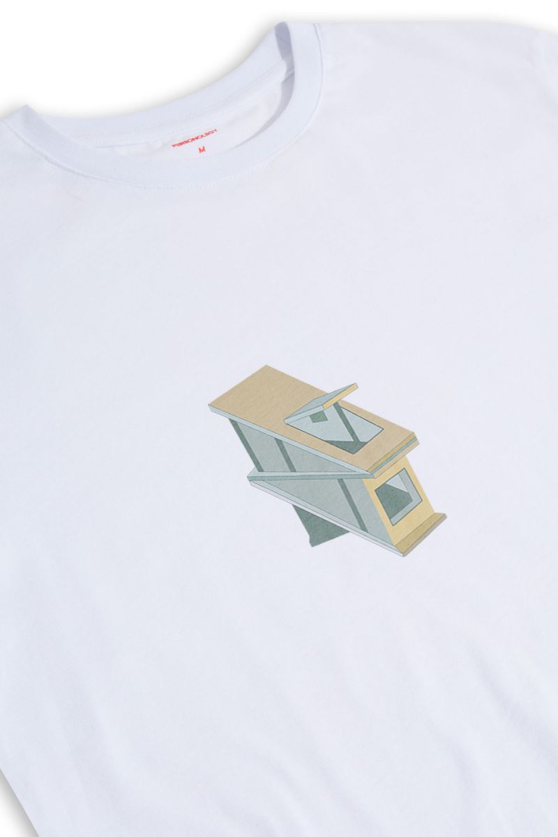 White Soft Fabric The Sky  Design Short Sleeve Tee