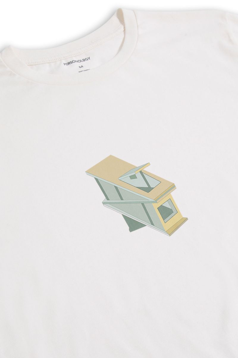 Off White Soft Fabric The Sky  Design Short Sleeve Tee