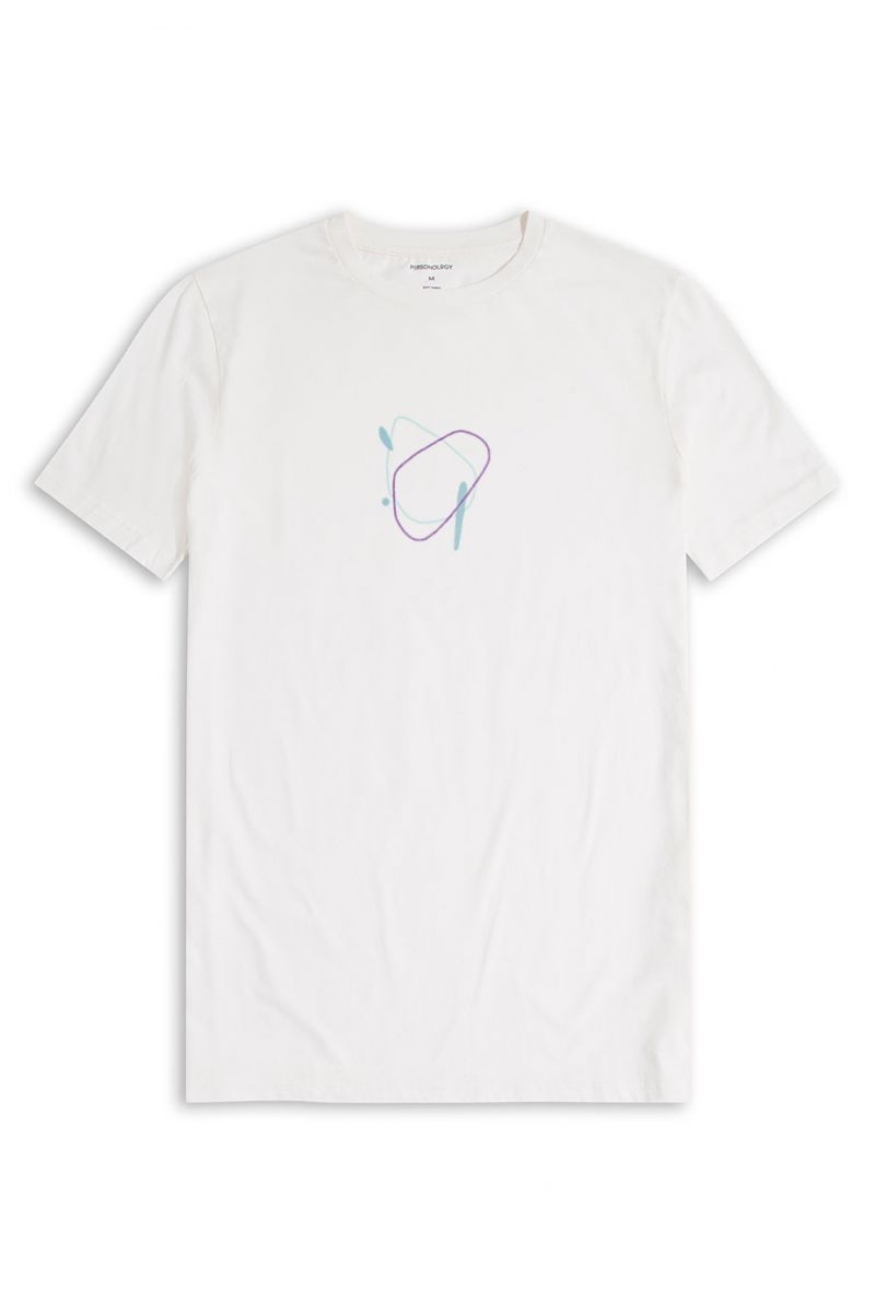 Off White Soft Fabric Ravera Design Short Sleeve Tee