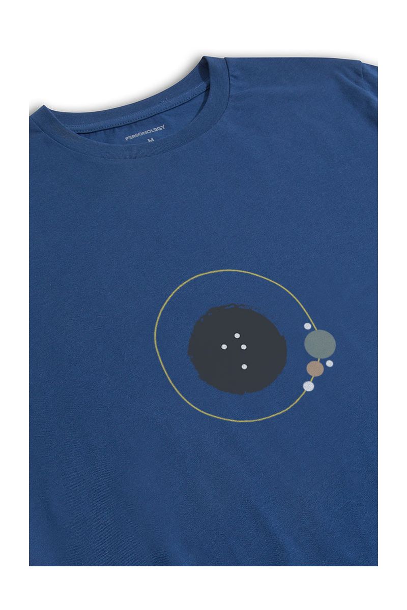 Navy Soft Fabric Galaxy / Black Hole Design Short Sleeve Tee