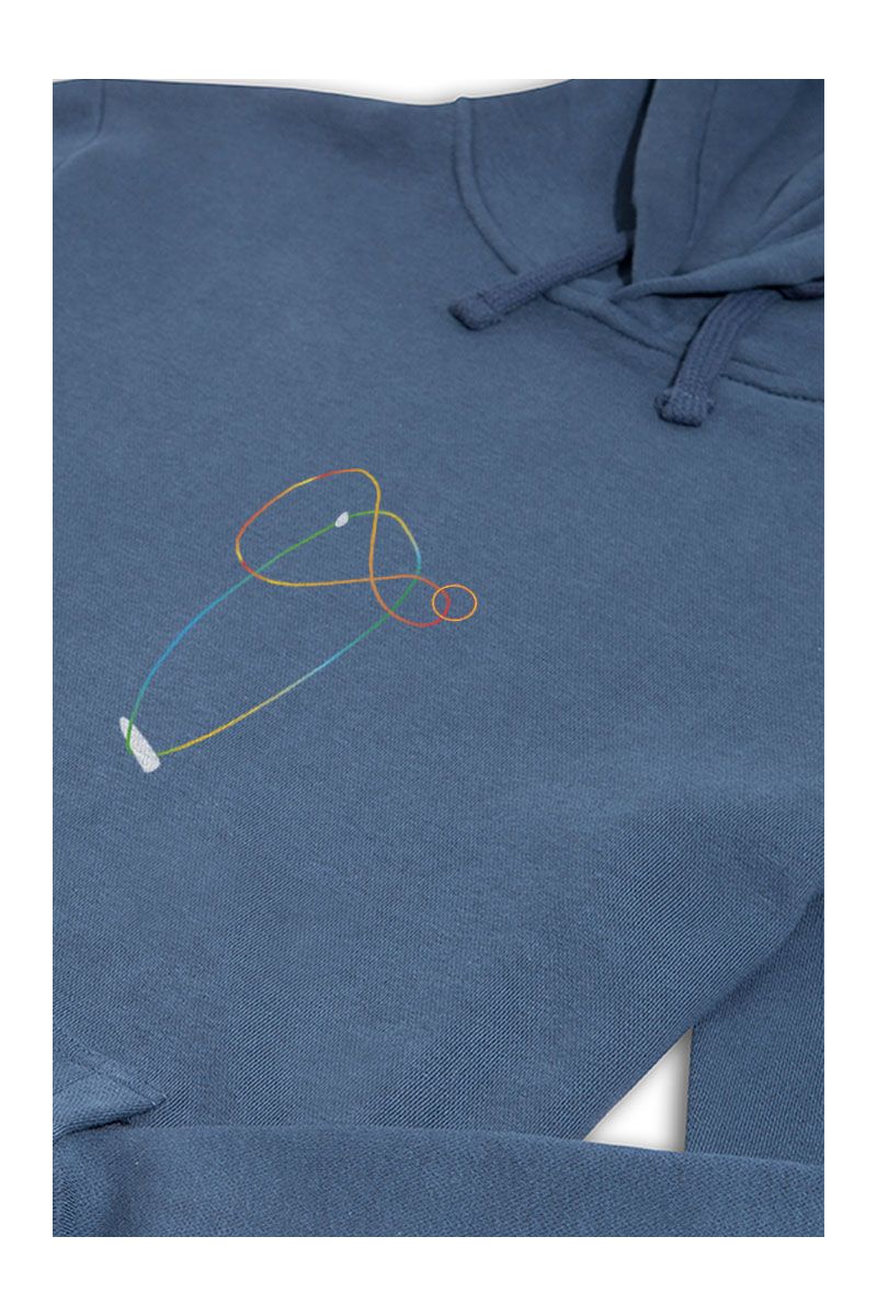 Navy Premium Cotton Plabo Design Pullover Hoodie