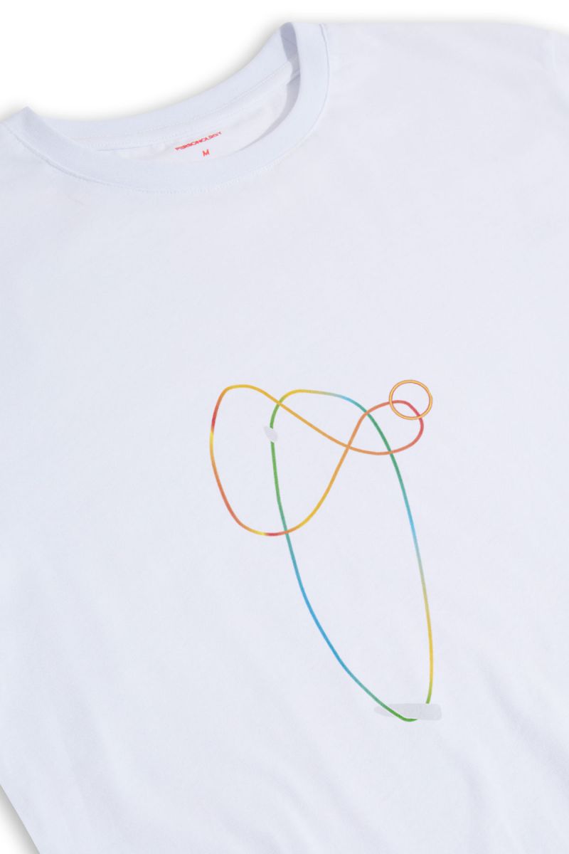 White Soft Fabric Plabo Design Short Sleeve Tee