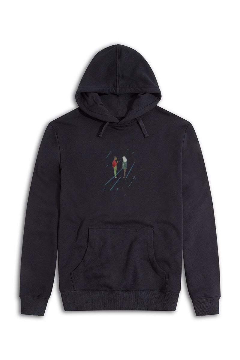 Black Premium Cotton Obitus Design Pullover Hoodie
