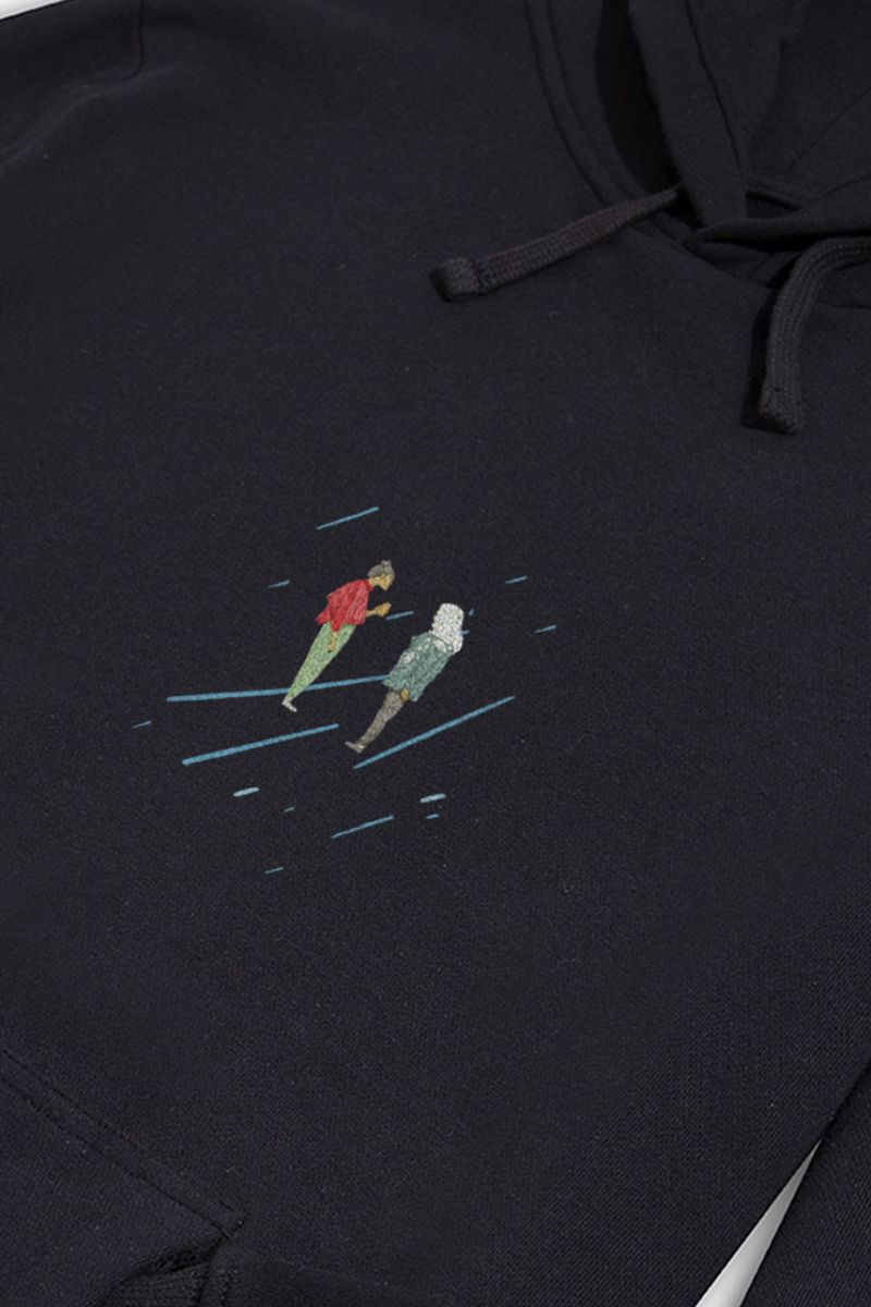 Black Premium Cotton Obitus Design Pullover Hoodie