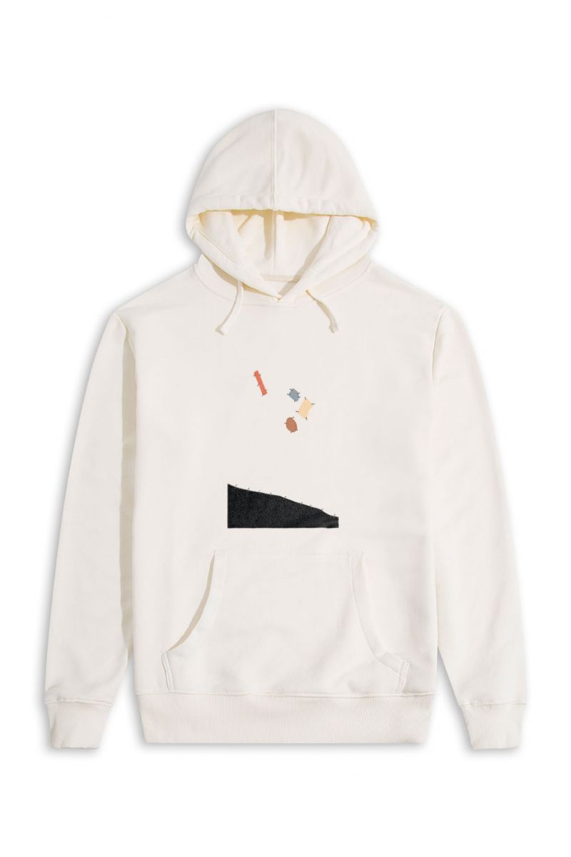 Ecru Premium Cotton Lepenca Design Pullover Hoodie