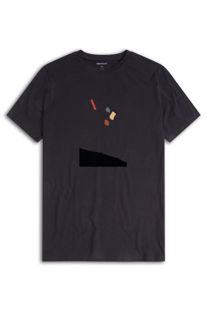 Black Soft Fabric Lepenca Design Short Sleeve Tee