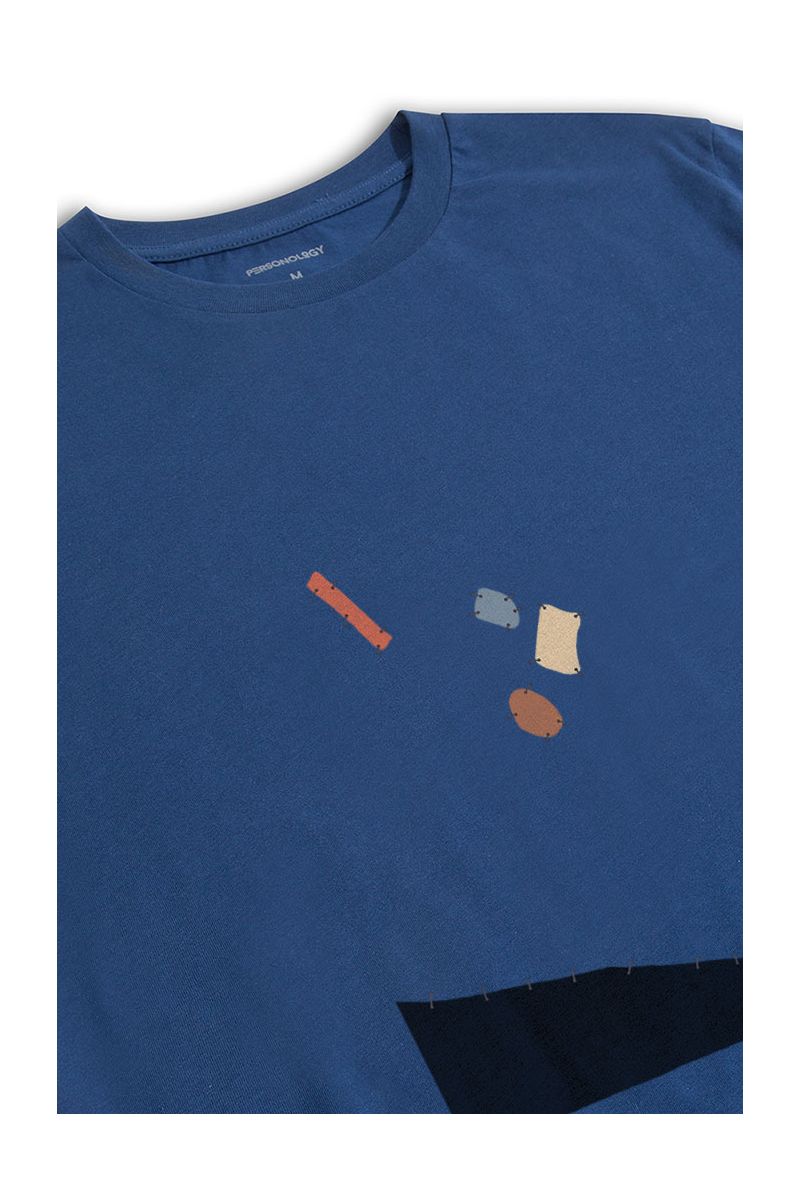 Navy Soft Fabric Lepenca Design Short Sleeve Tee