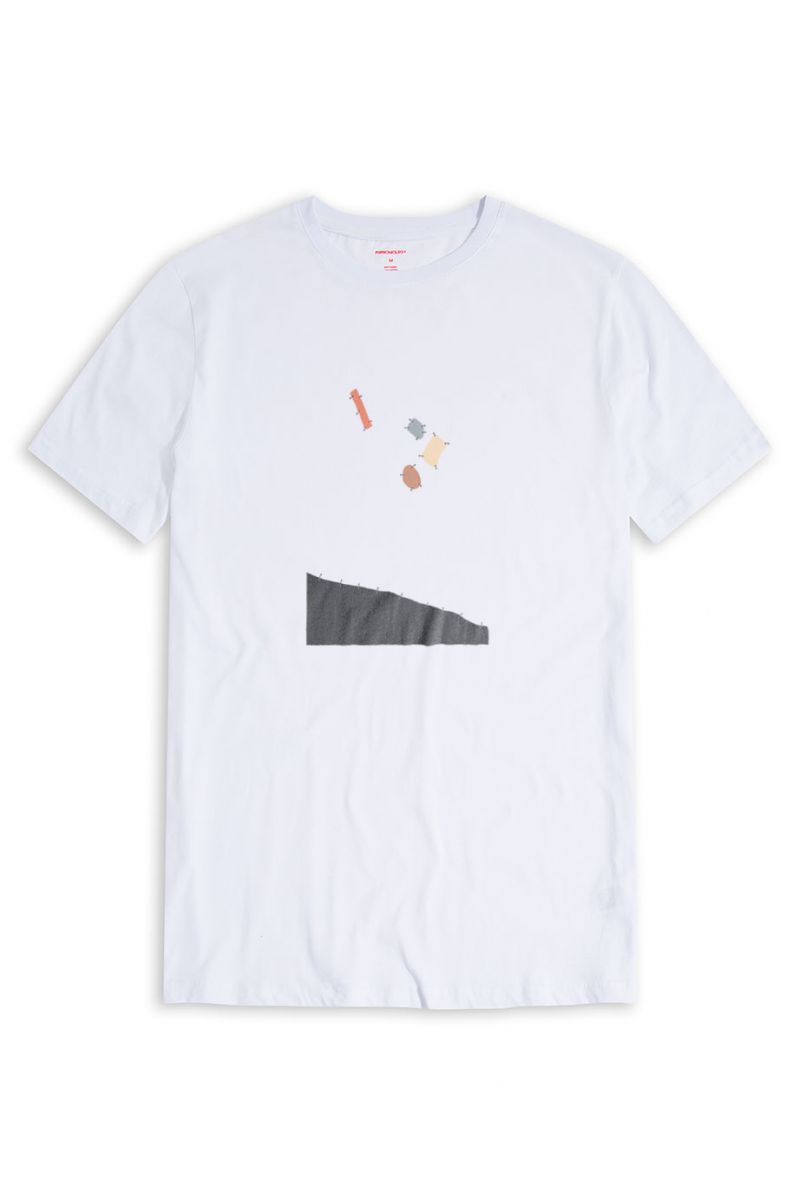 White Soft Fabric Lepenca Design Short Sleeve Tee