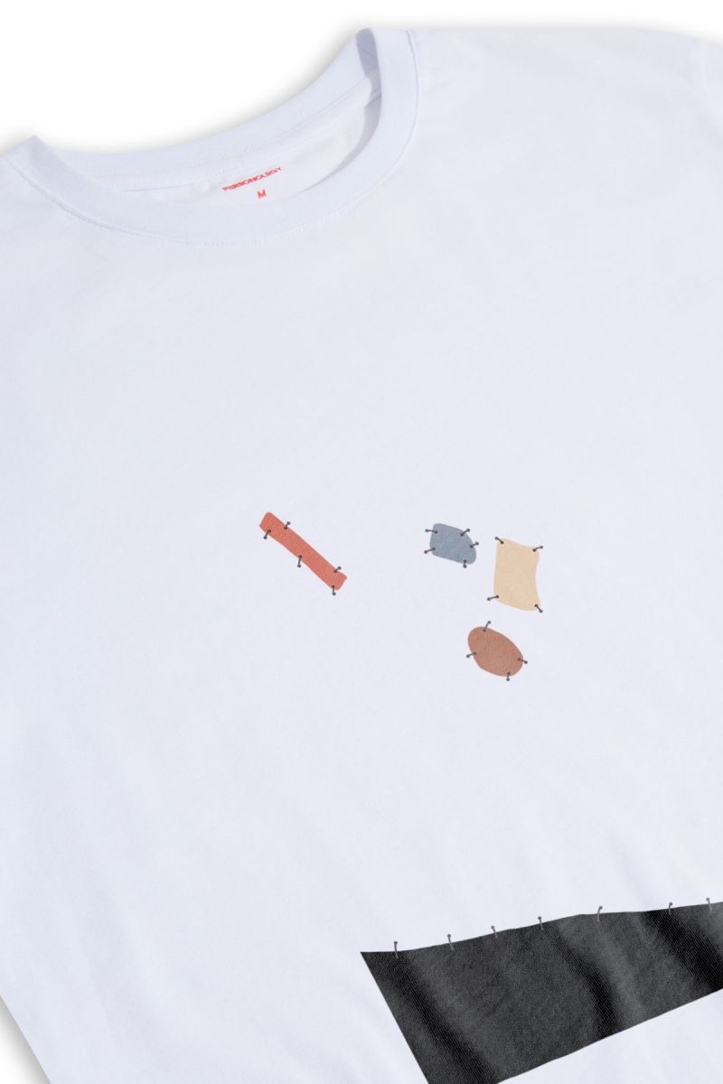 White Soft Fabric Lepenca Design Short Sleeve Tee