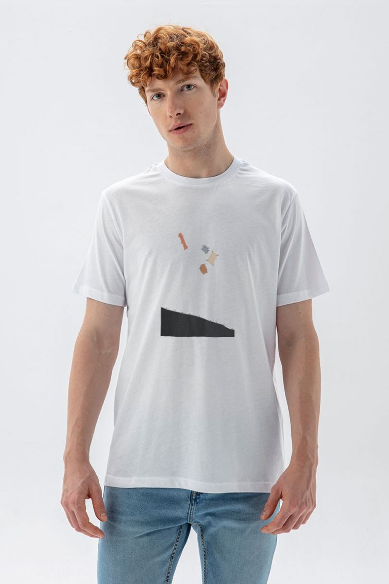 White Soft Fabric Lepenca Design Short Sleeve Tee