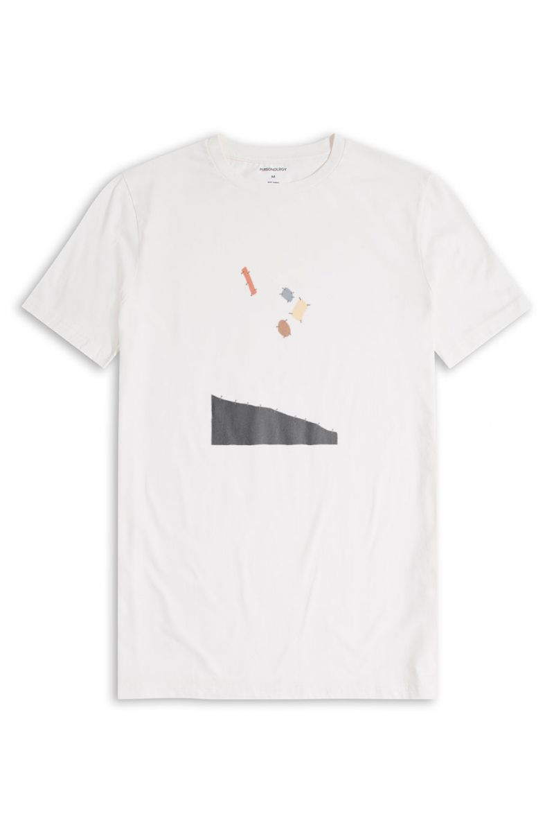 Off White Soft Fabric Lepenca Design Short Sleeve Tee