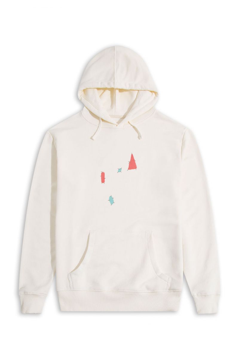 Ecru Premium Cotton Naplast Design Pullover Hoodie