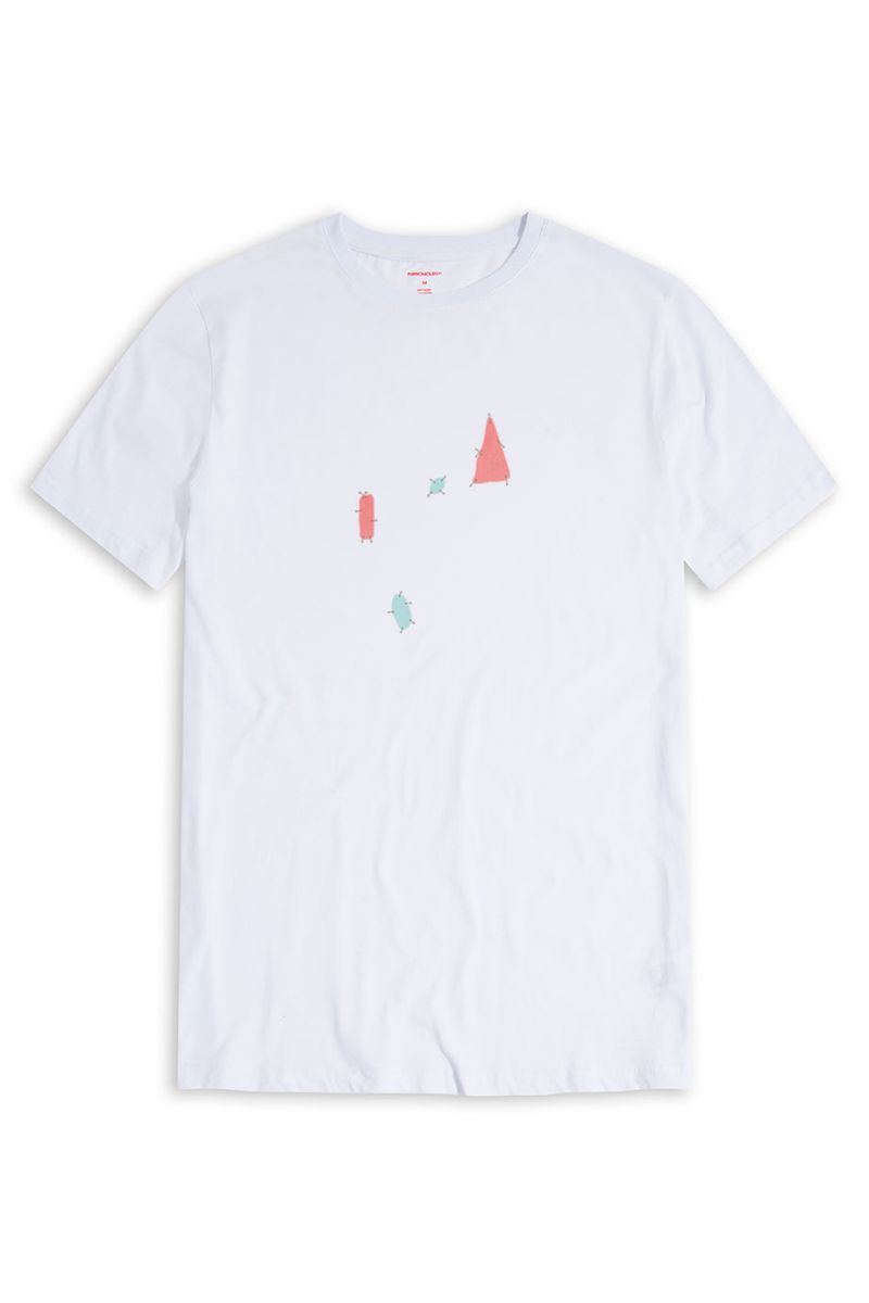 White Soft Fabric Naplast Design Short Sleeve Tee