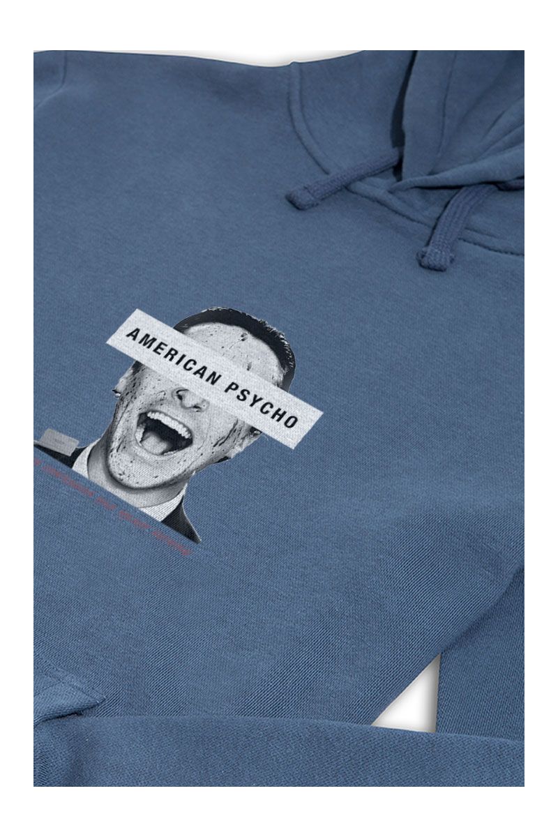 Navy Premium Cotton American Psycho Design Pullover Hoodie
