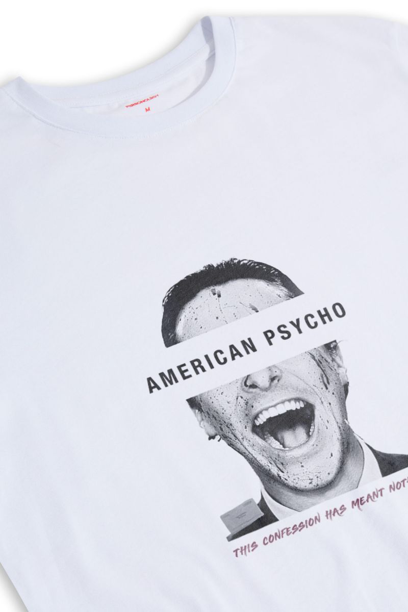 White Soft Fabric American Psycho Design Short Sleeve Tee