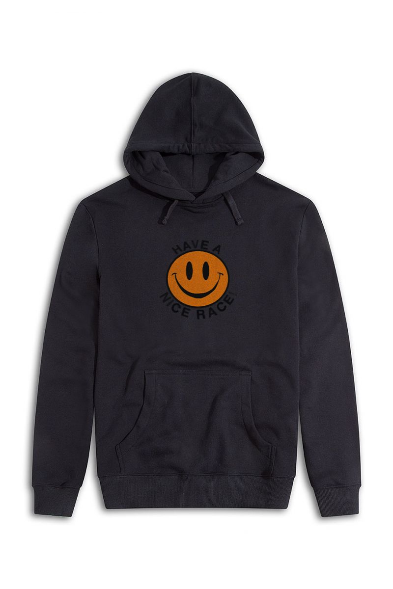 Black Premium Cotton Have a Nice Race Design Pullover Hoodie