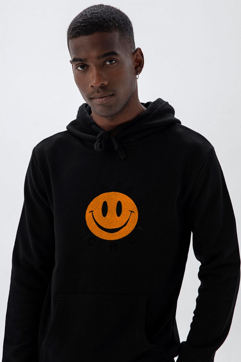 Black Premium Cotton Have a Nice Race Design Pullover Hoodie