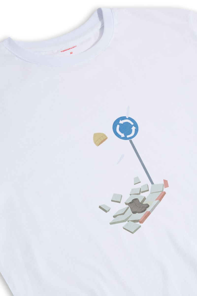 White Soft Fabric Rjovik Design Short Sleeve Tee