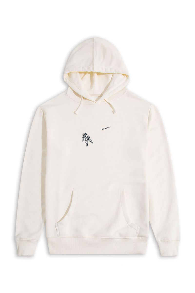 Ecru Premium Cotton Astrok Design Pullover Hoodie