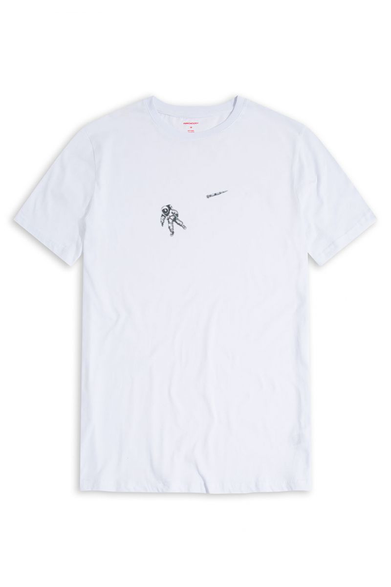 White Soft Fabric Astrok Design Short Sleeve Tee