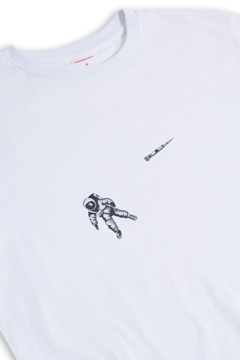 White Soft Fabric Astrok Design Short Sleeve Tee