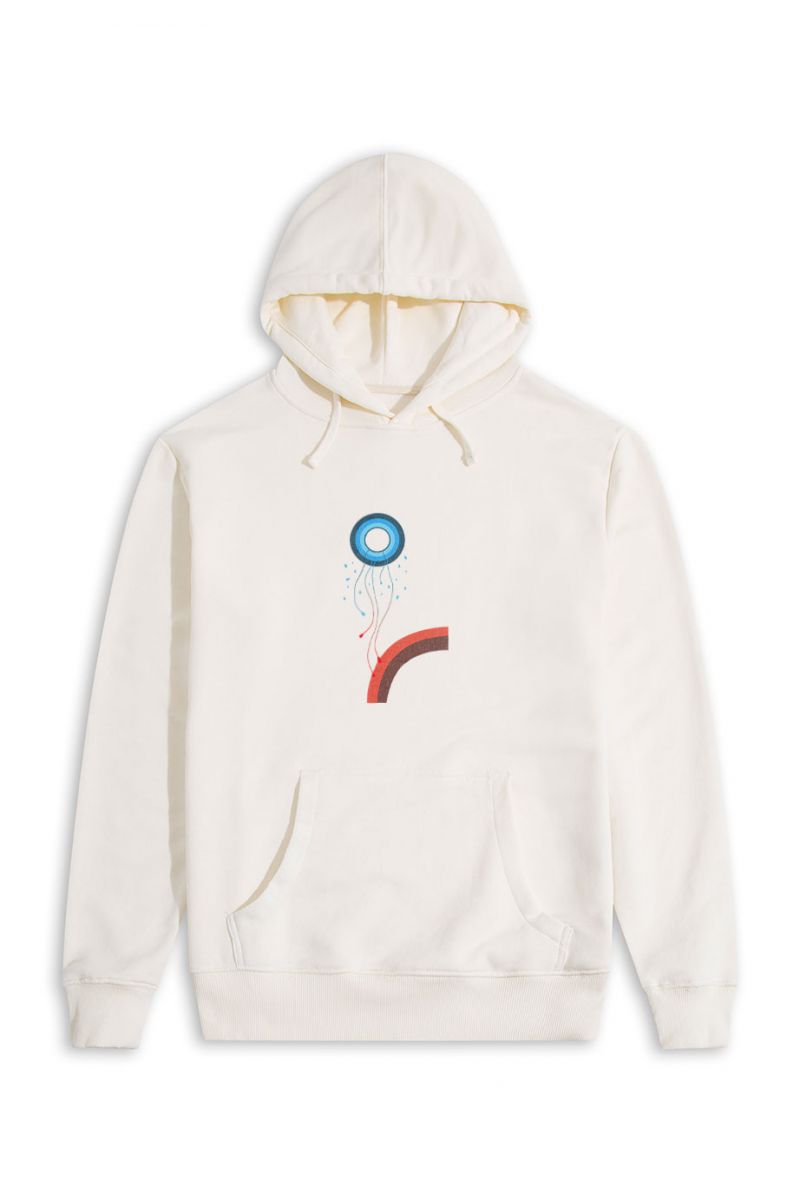Ecru Premium Cotton Free Soul Design Pullover Hoodie