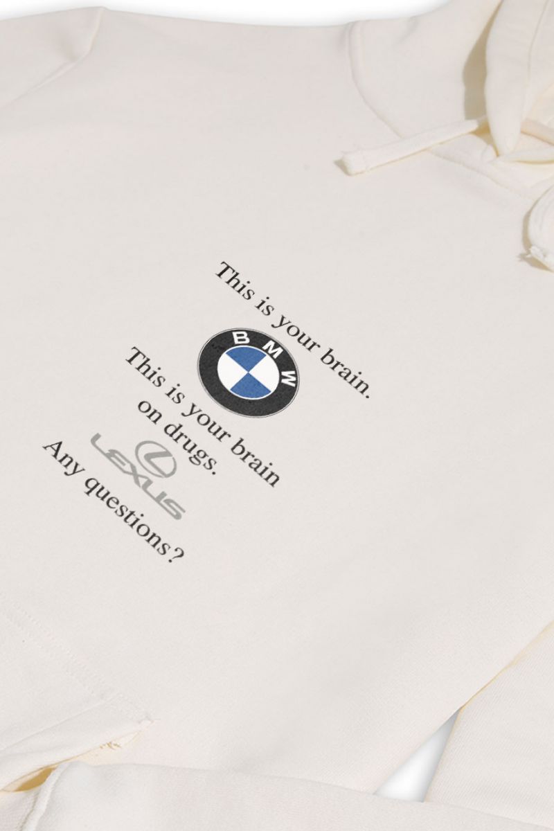 Ecru Premium Cotton Any Question ? Design Pullover Hoodie