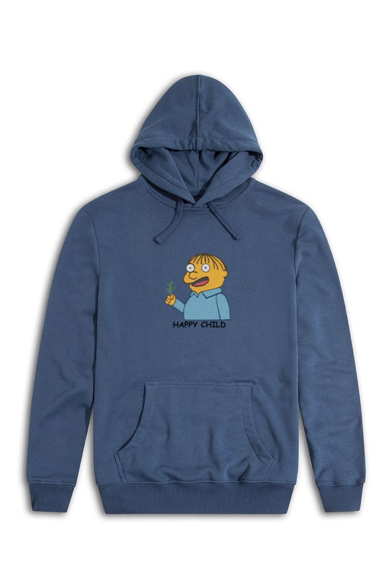 Navy Premium Cotton Happy Child Design Pullover Hoodie