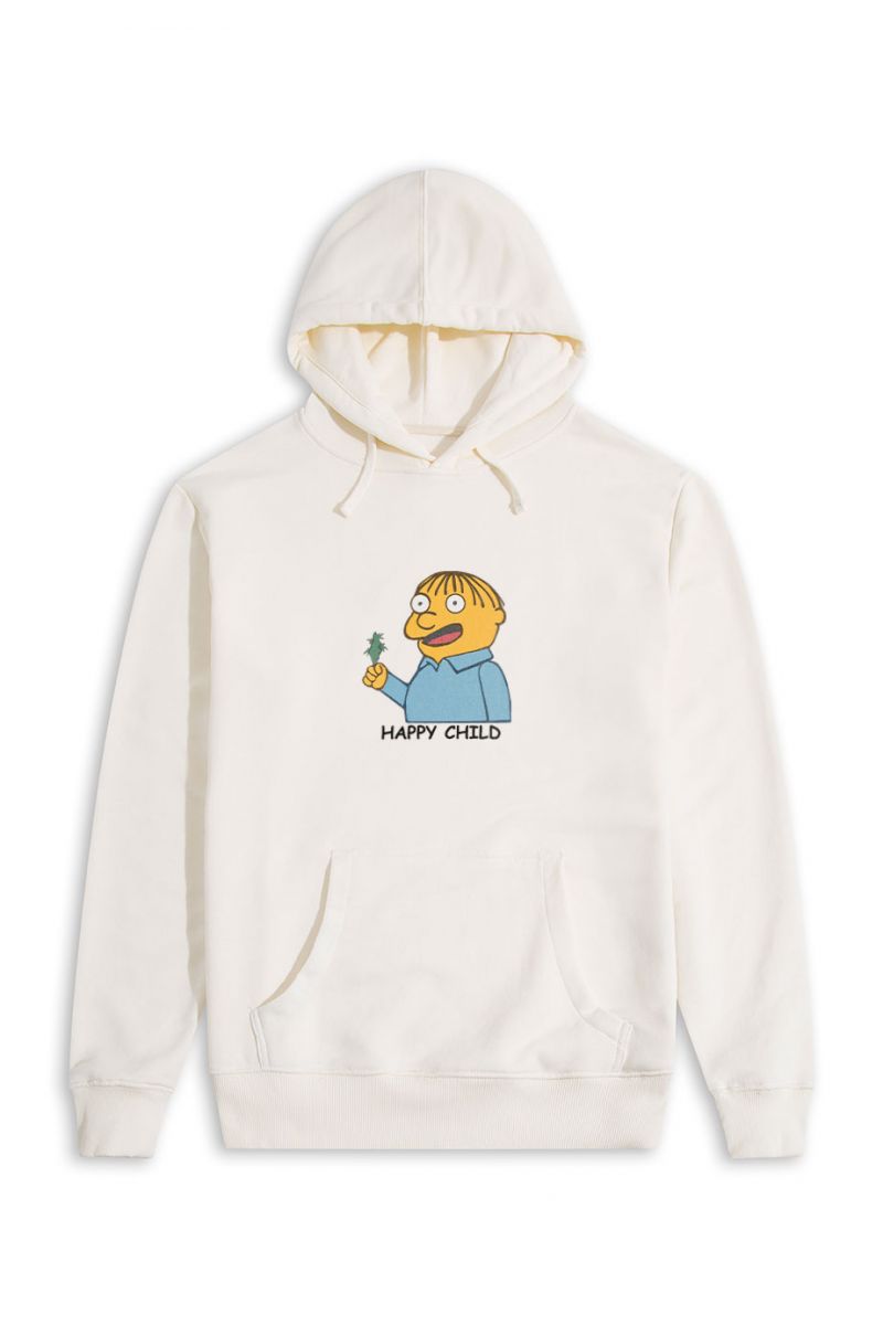 Ecru Premium Cotton Happy Child Design Pullover Hoodie