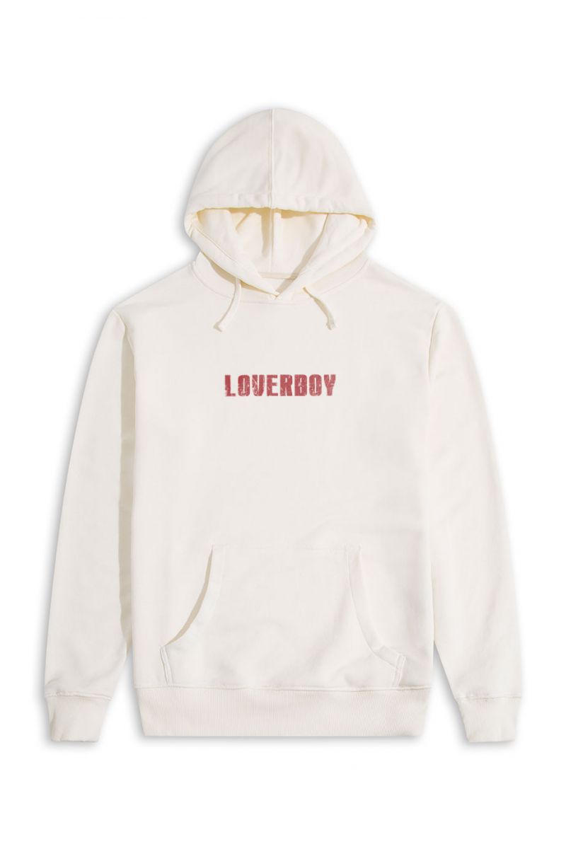Ecru Premium Cotton Loverboy Design Pullover Hoodie