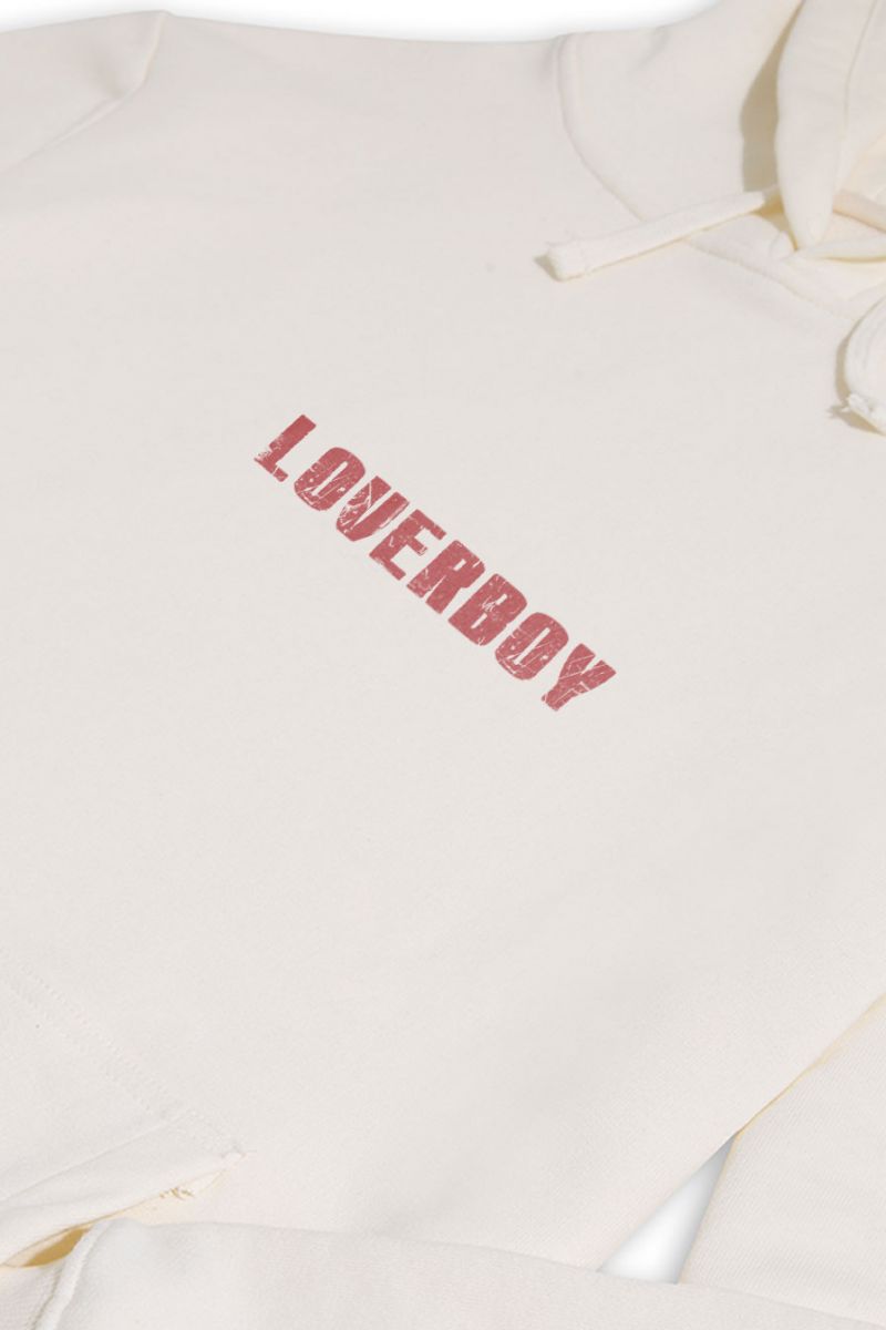 Ecru Premium Cotton Loverboy Design Pullover Hoodie