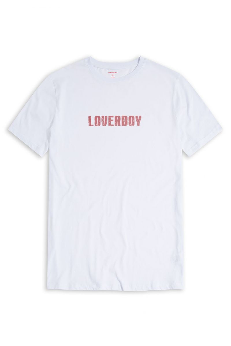White Soft Fabric Loverboy Design Short Sleeve Tee