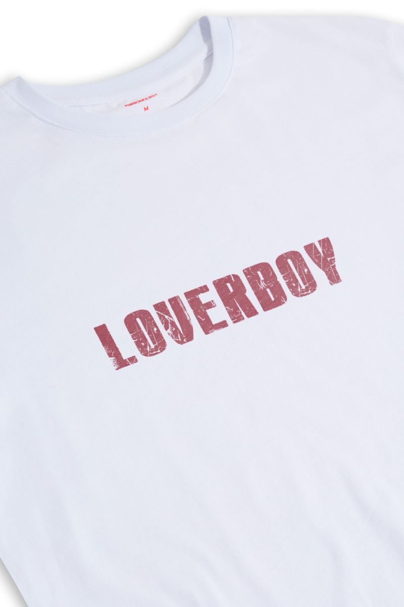 White Soft Fabric Loverboy Design Short Sleeve Tee