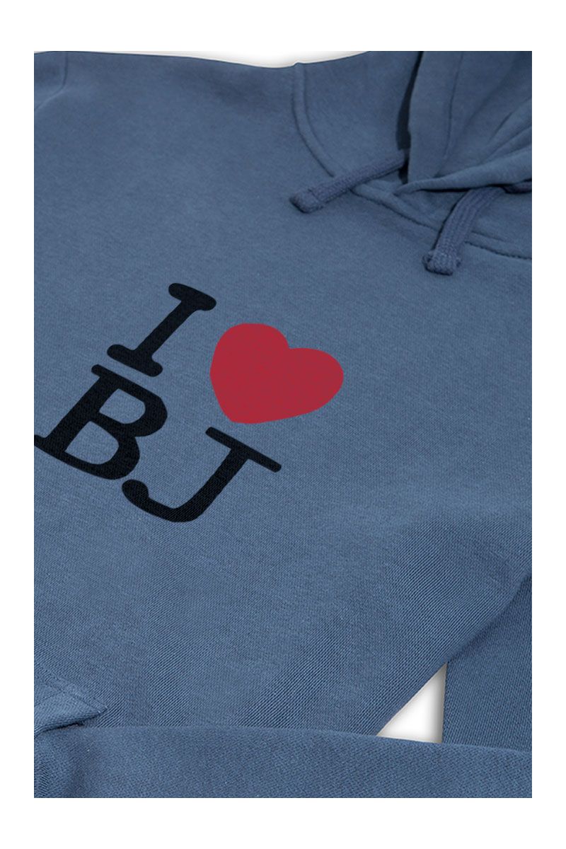 Navy Premium Cotton I love BJ Design Pullover Hoodie