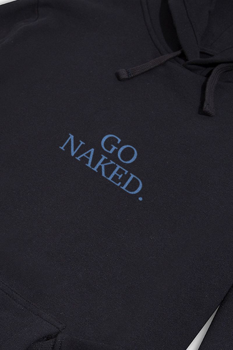 Black Premium Cotton go naked Design Pullover Hoodie