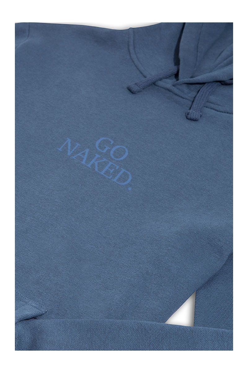 Navy Premium Cotton go naked Design Pullover Hoodie
