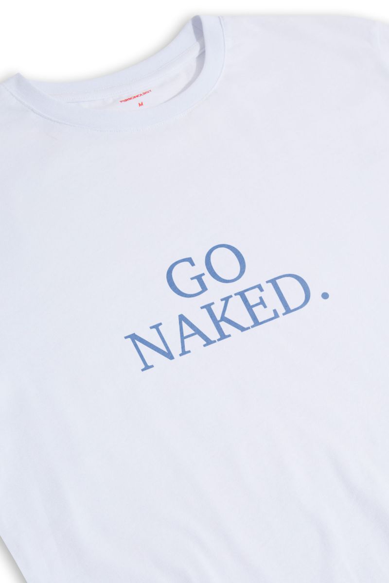 White Soft Fabric go naked Design Short Sleeve Tee