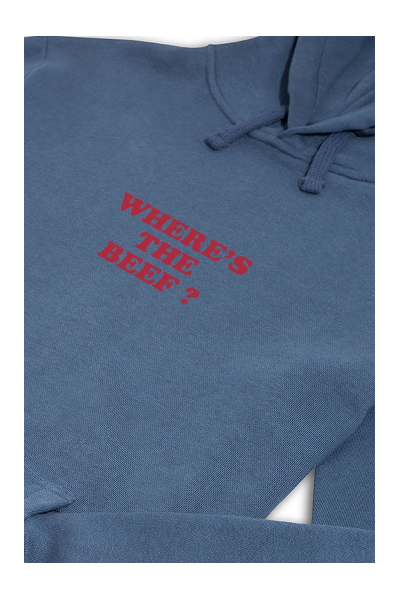 Navy Premium Cotton Where's the beef ? Design Pullover Hoodie