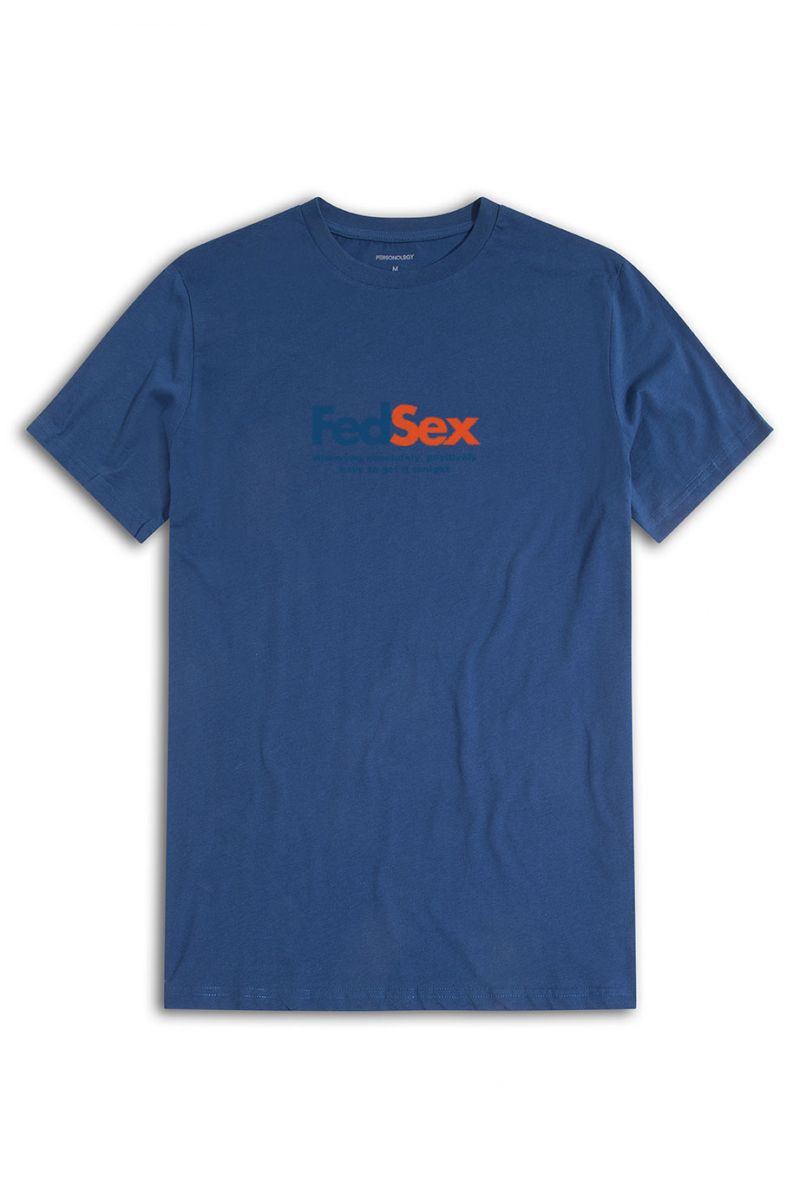 Navy Soft Fabric FedSex Design Short Sleeve Tee