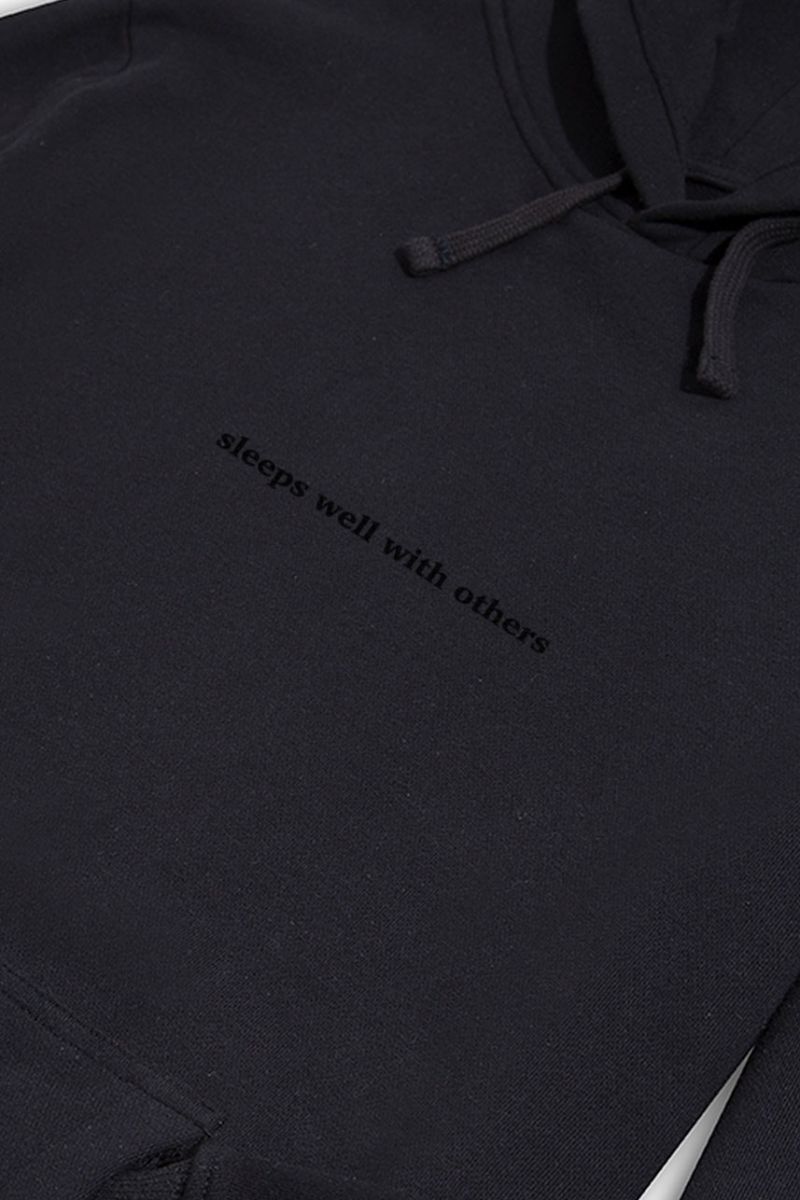 Black Premium Cotton sleeps well with others Design Pullover Hoodie