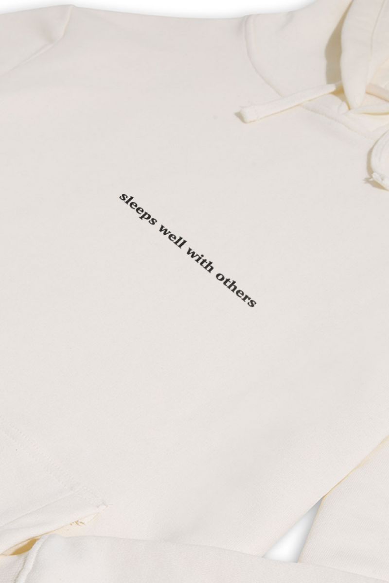 Ecru Premium Cotton sleeps well with others Design Pullover Hoodie