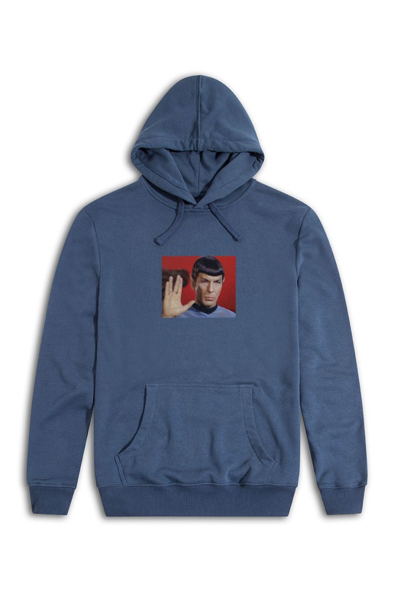 Navy Premium Cotton Mr. Spock Design Pullover Hoodie