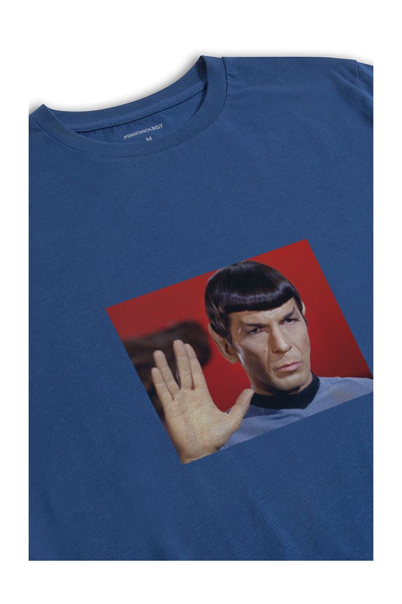 Navy Soft Fabric Mr. Spock Design Short Sleeve Tee