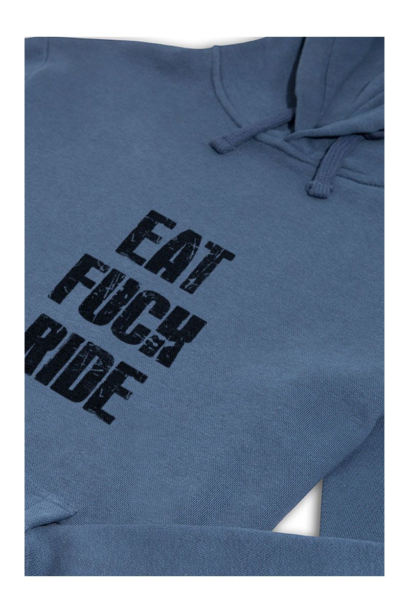 Navy Premium Cotton eat f**k ride Design Pullover Hoodie