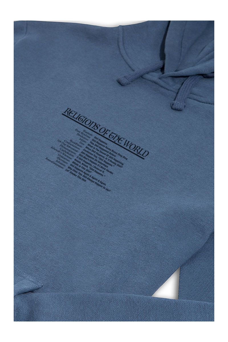 Navy Premium Cotton Religions of the world Design Pullover Hoodie