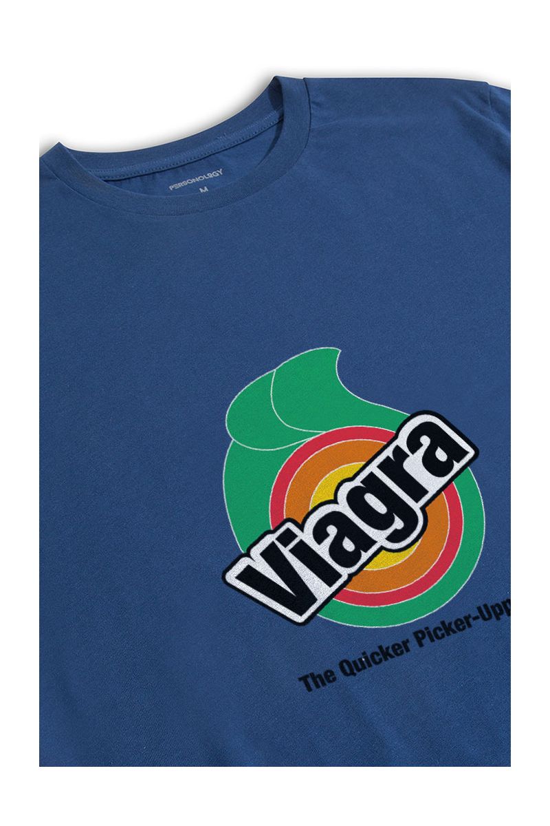 Navy Soft Fabric Viagra Design Short Sleeve Tee
